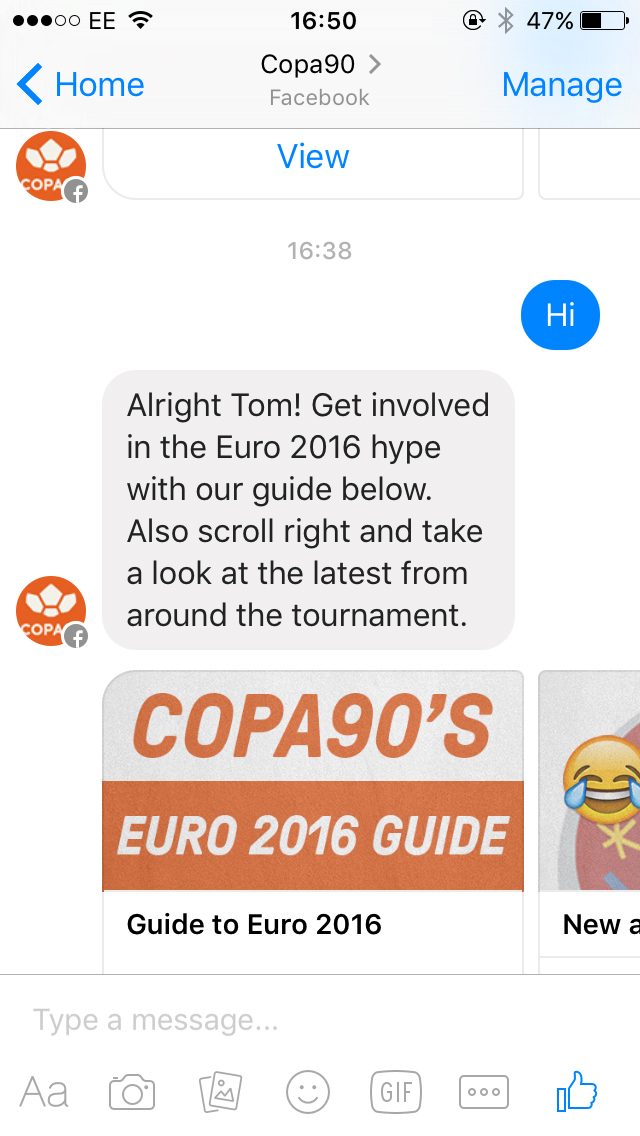Copa90-Messenger-Screentshot