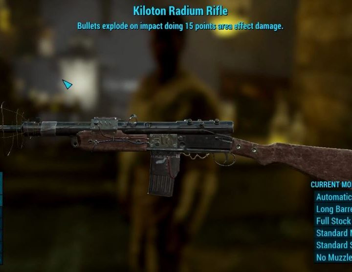 The Kiloton Radium Rifle from Fallout 4.