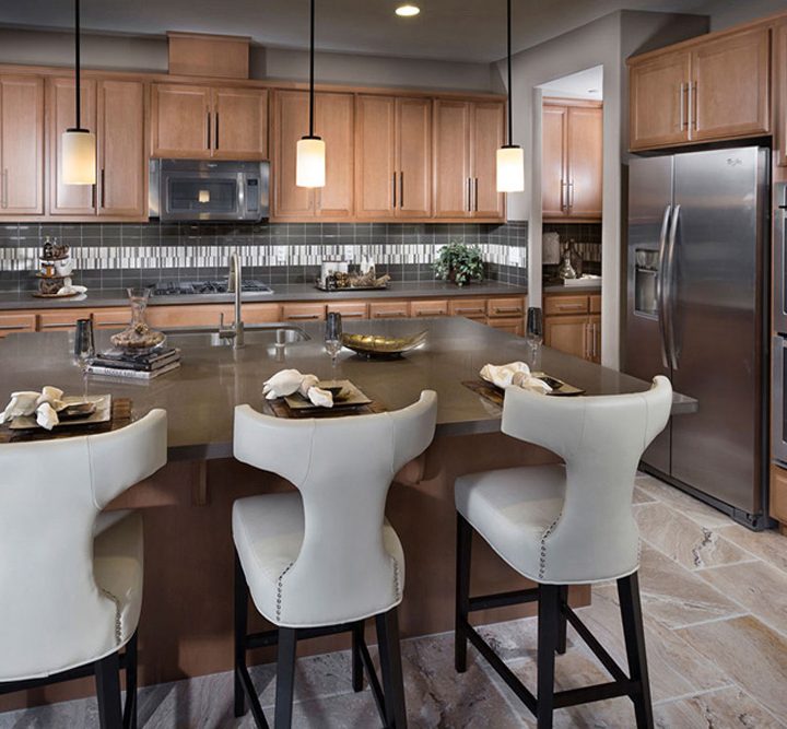 A model kitchen designed using KB Home's Design Studio