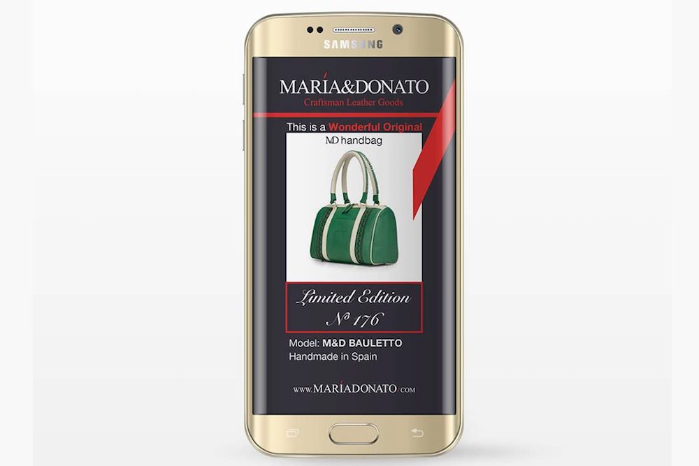 maria donato thin film handbag nfc tags news mariadonato app