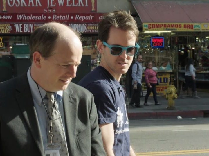 J.D. Walsh acts as a cop with a willing participant in L.A. who played Walsh's partner for the Run & Gun trailer.