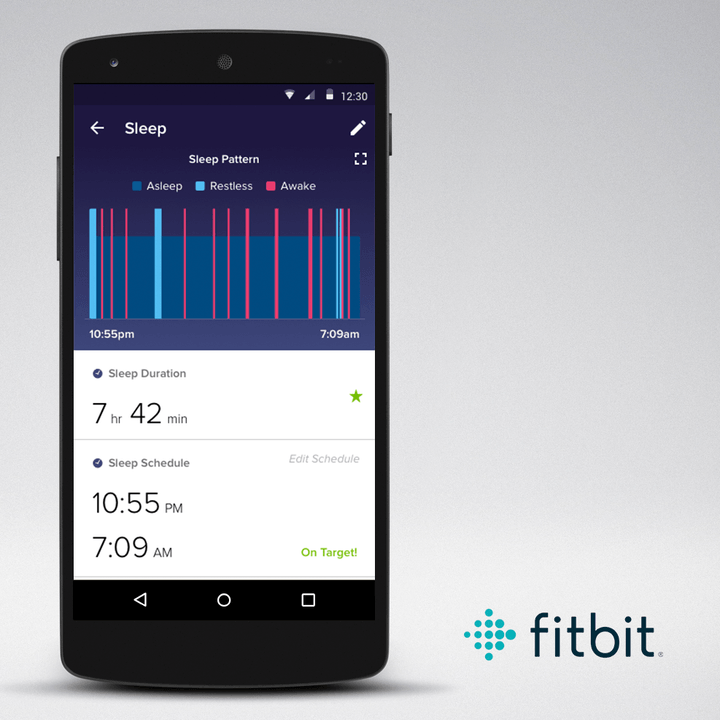 fitbit sleep goals schedule android details