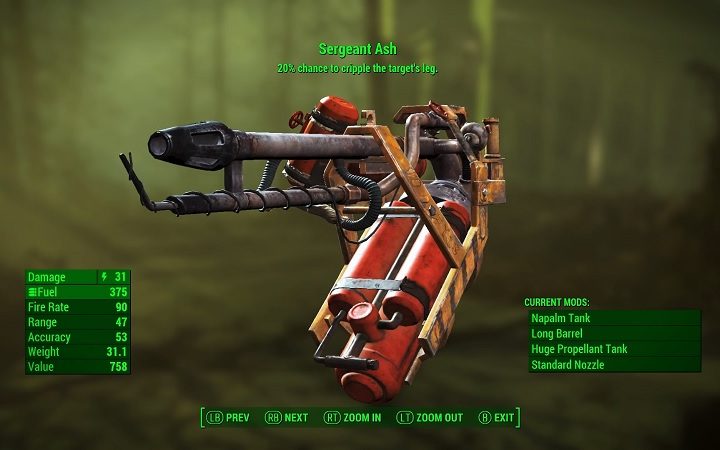 The Sergeant Ash weapon in Fallout 4.
