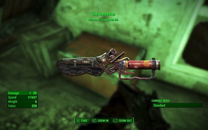 The Harvester weapon from Fallout 4.
