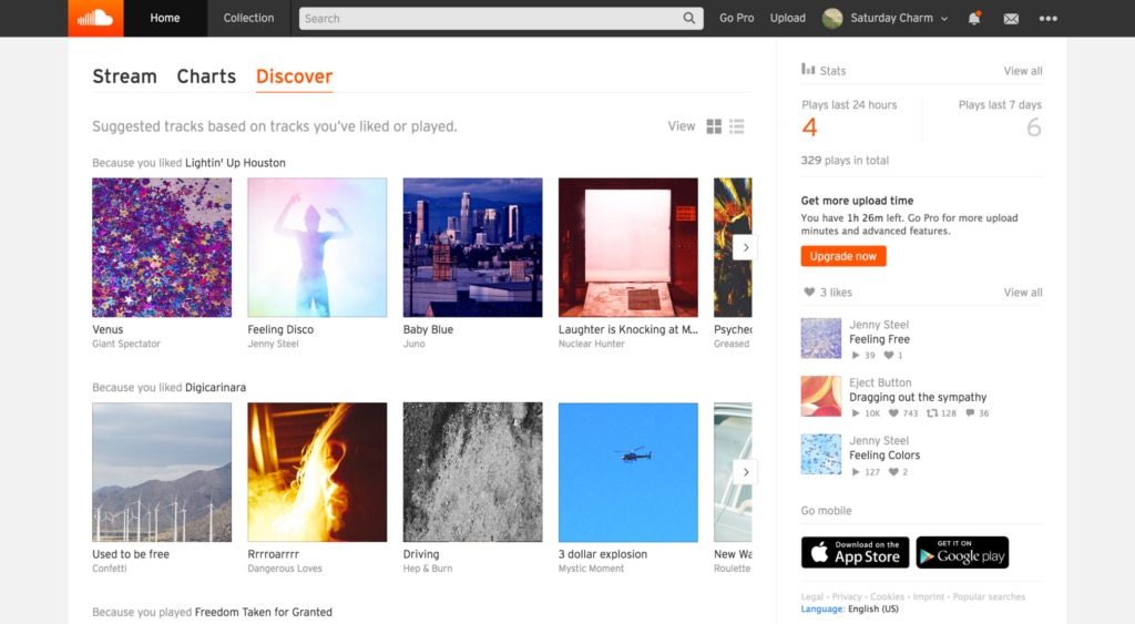 SoundCloud Suggested Tracks screenshot