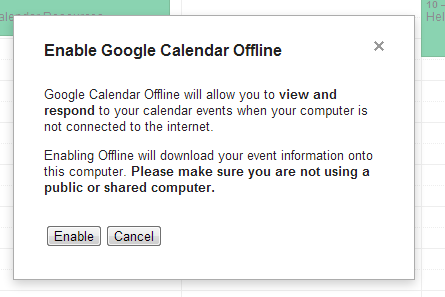 Calendar Offline