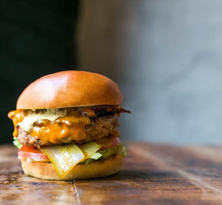 A Deliveroo delivered burger from Filthy Cow