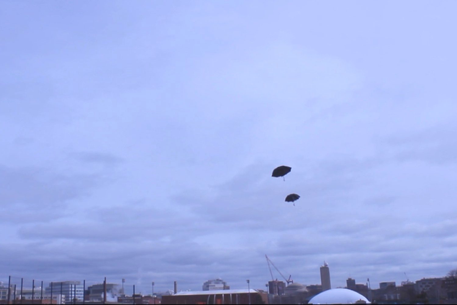 umbrella drones flying outdoor