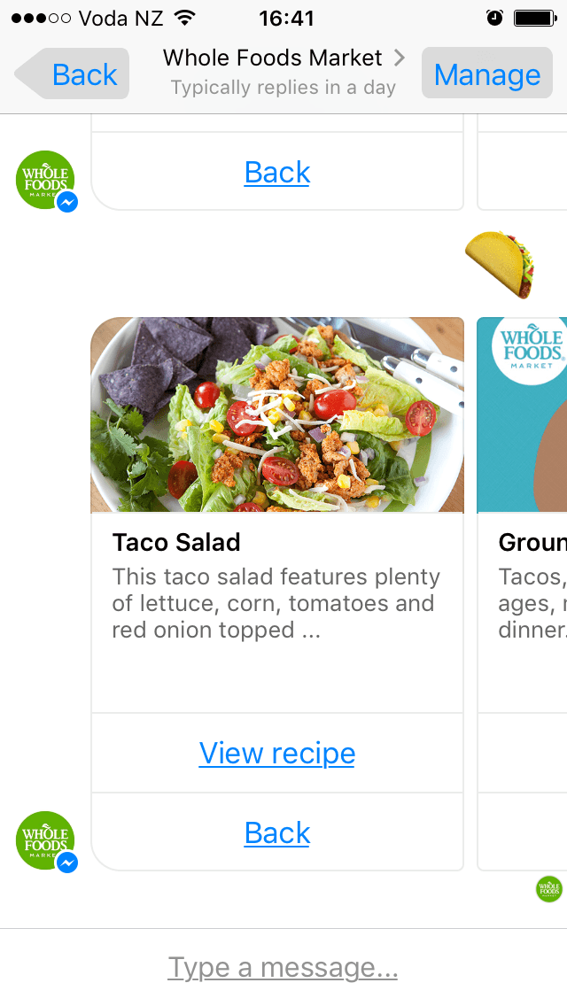 whole foods chatbot