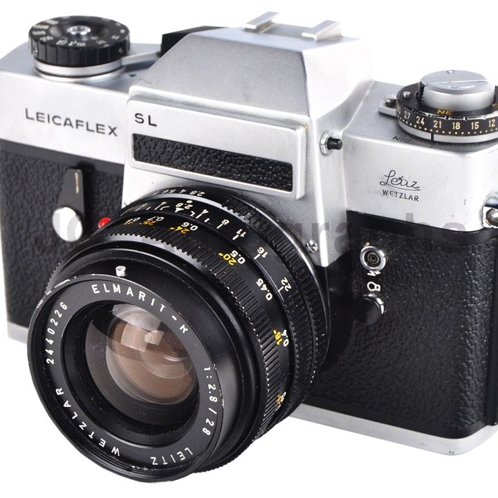 The Leicaflex SL SLR and Leitz Wetzlar Summicron-R 50mm f/2.8 kit up for sale.