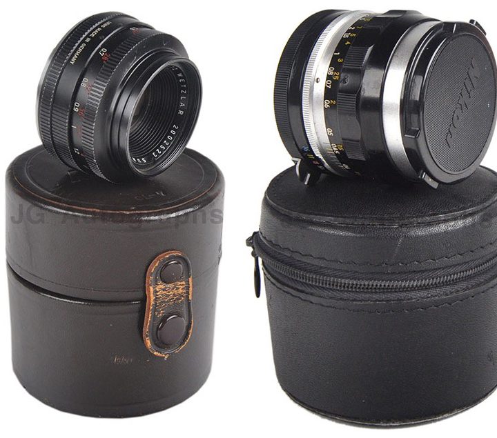 Leica Leitz Wetzlar Summicron-R 50mm f/2 lens and Nikon Nippon Kikkor-S Kogaku 35mm f/2.8 lenses up for sale.