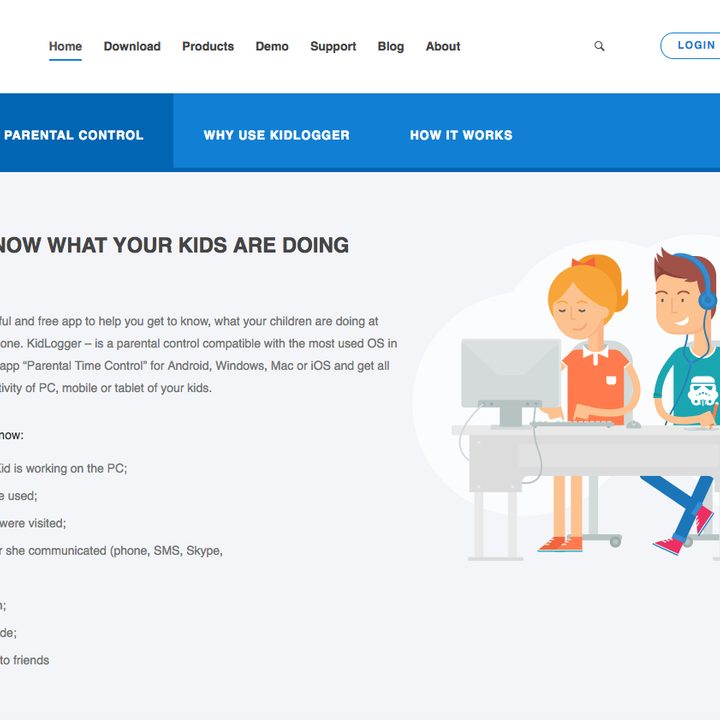 The KidLogger website.