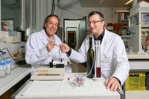 Daniel Attinger (right) and his micro winery