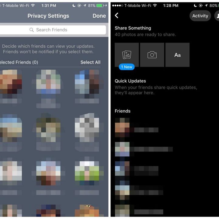 facebook snapchat test messaging 2