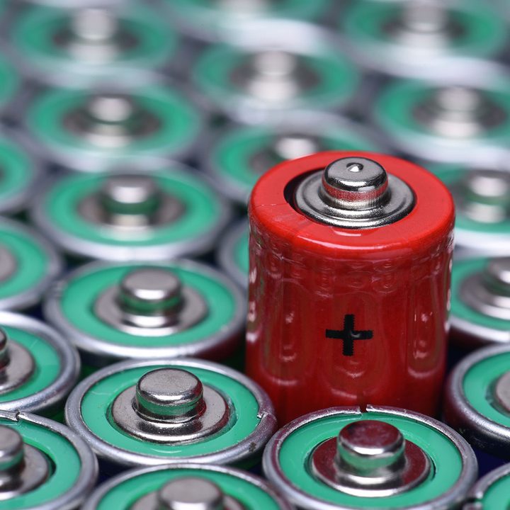52579284 - alkaline battery aaa size with selective focus on single battery