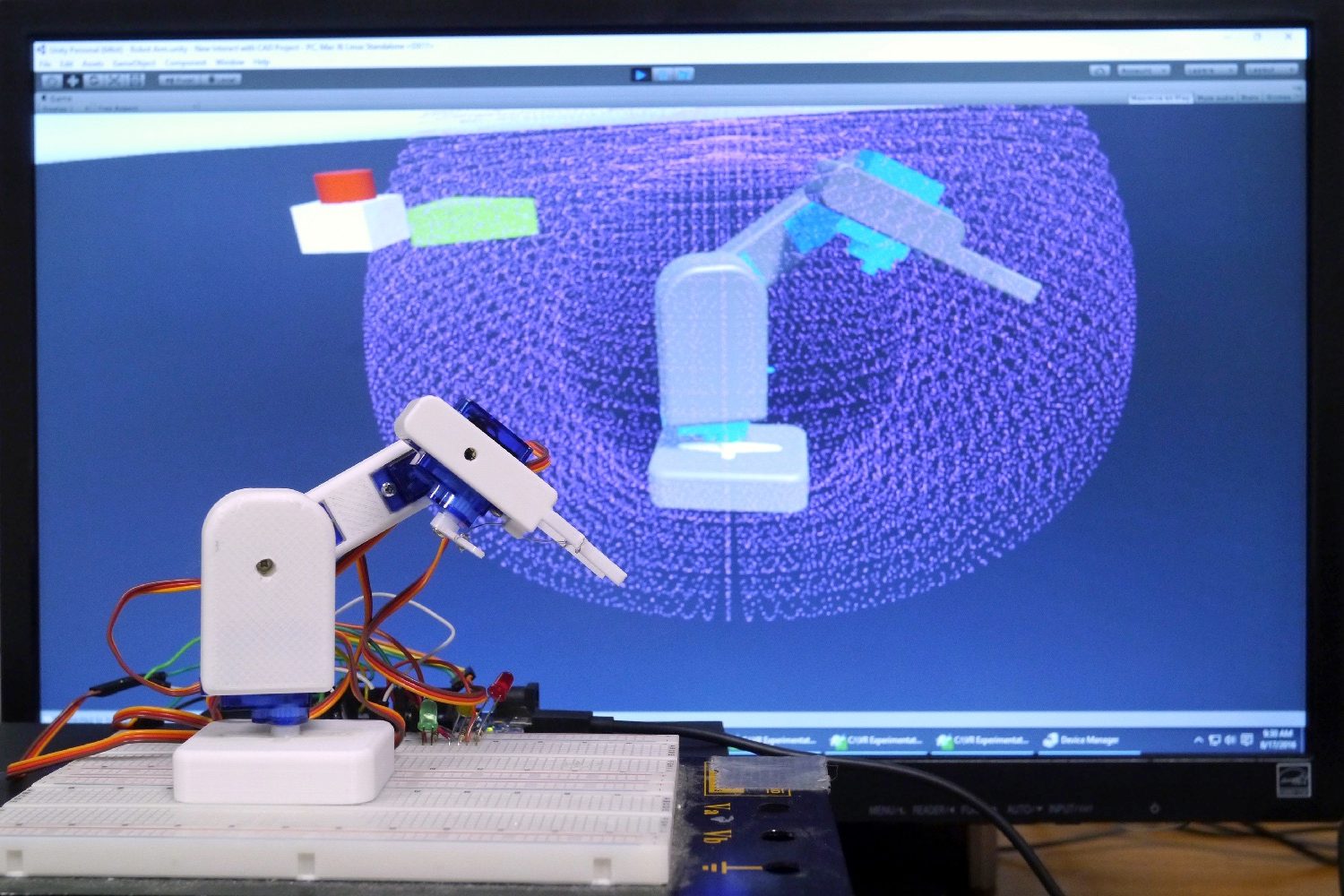 virtual reality robot arm and point cloud 2