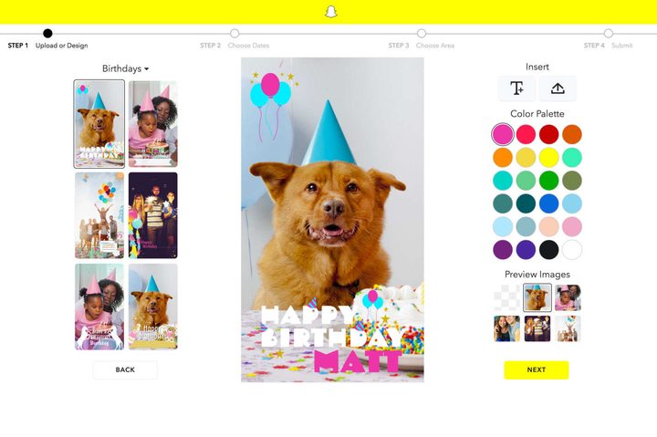 You can now create your own geofilters on Snapchat's dedicated website