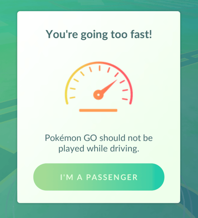 pokemon go driver message