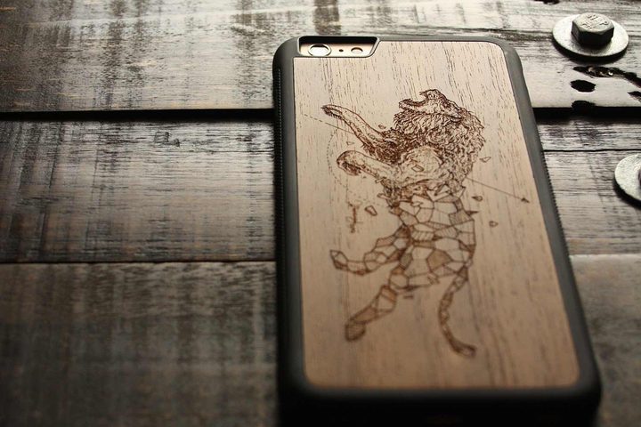 Carved Kerby Rosanes Geometric Lion Case