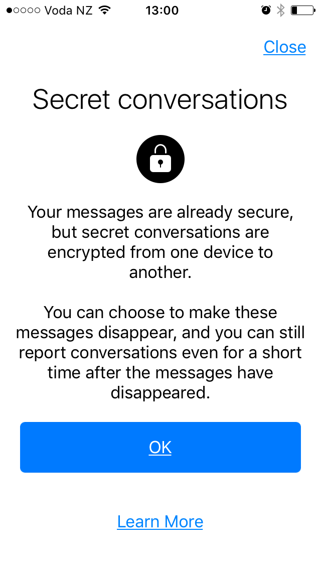 facebook messenger secret conversations encryption