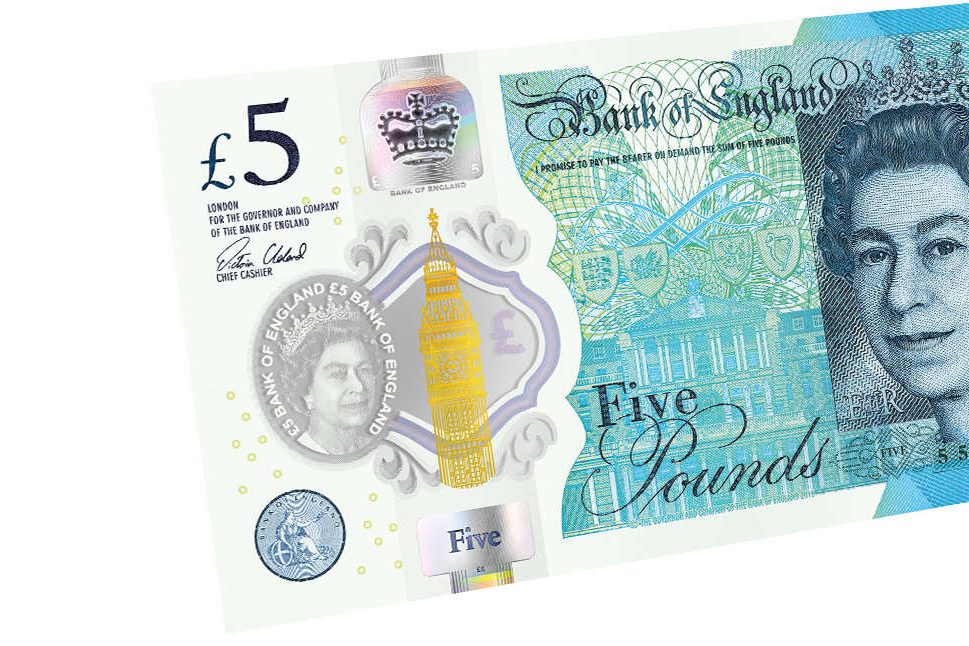 uk launches new five pound bill bg note safer l