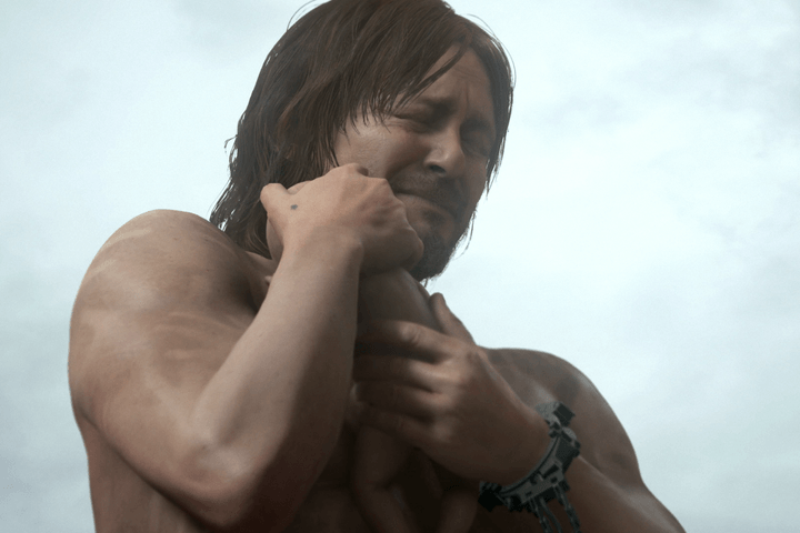 Norman Reedus crying in Death Stranding.