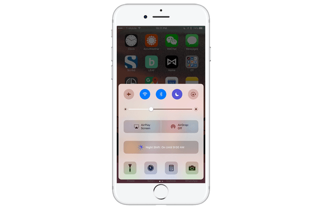 iOS 10 Control Center