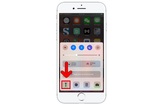 iOS Control Panel Flashlight