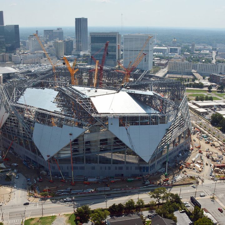dt10 fans and players compete for stardom in the stadiums of future mercedes benz stadium construction 7