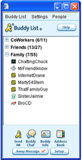 AIM buddy list