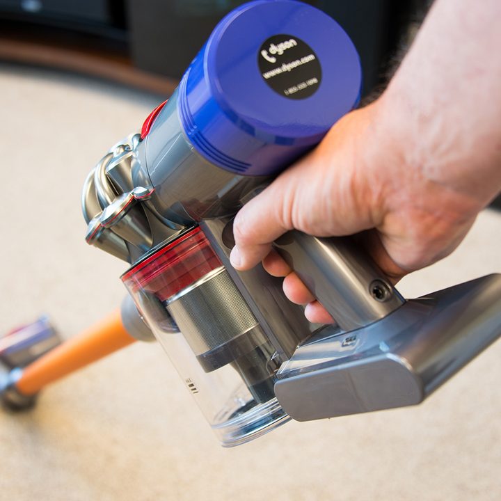Dyson V8 in action.
