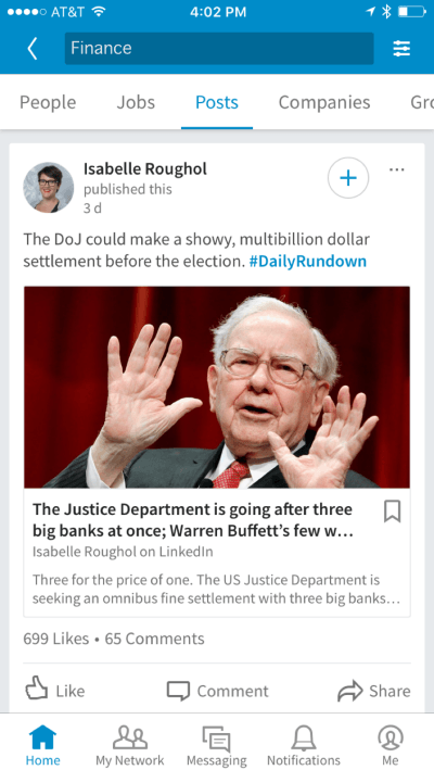 linkedin app news update 2