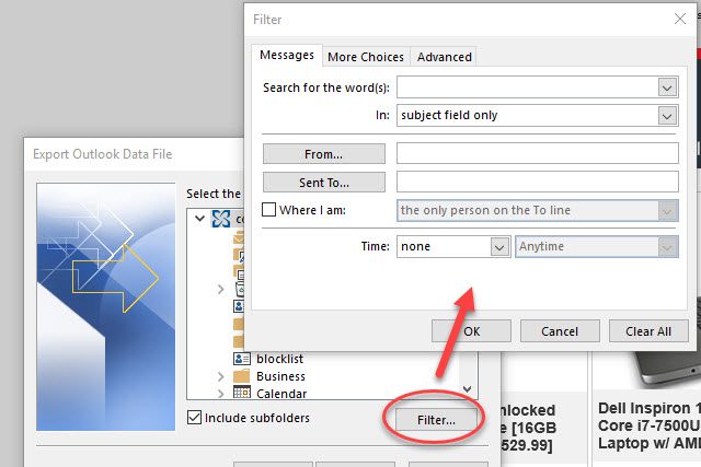outlook-export-filters