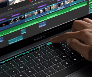 The latest MacBook Pro offers a touchscreen function panel that offers custom shortcuts in different apps.