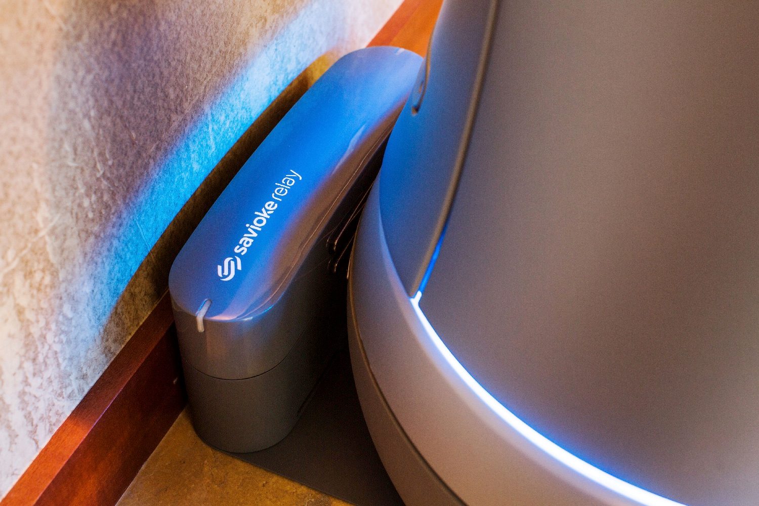 luxury apartment robot butler relay dock closeup