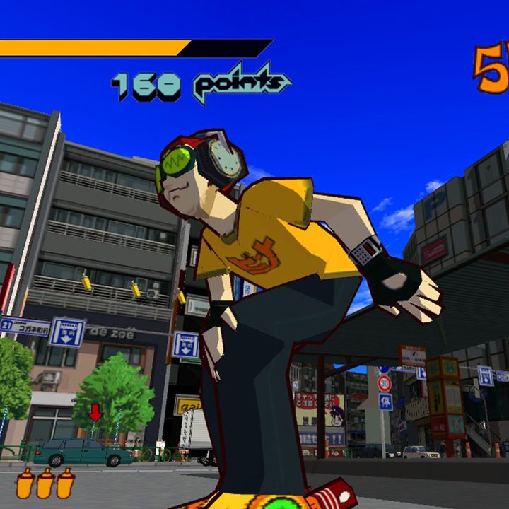 A gameplay snapshot from Jet Set Radio! for Dreamcast.
