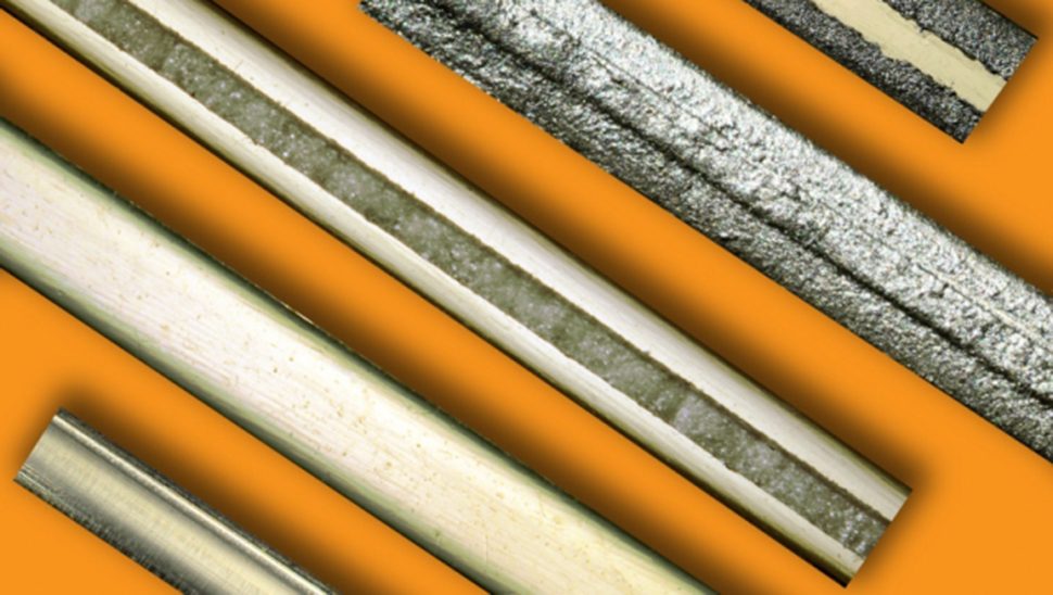 The stages of the nylon filaments fabrication process, from left to right.