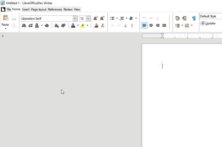 Toolbar in LibreOffice.