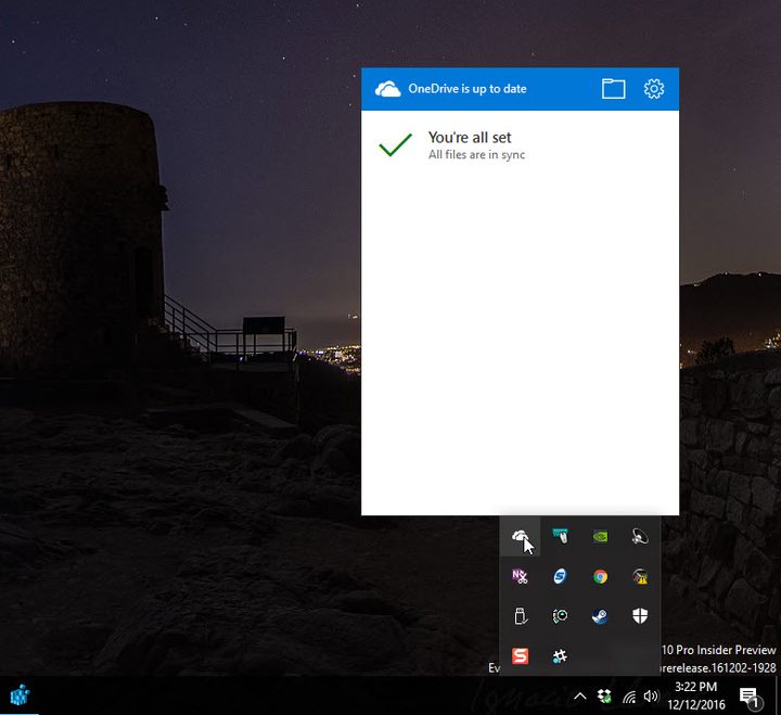 OneNote new style flyout.