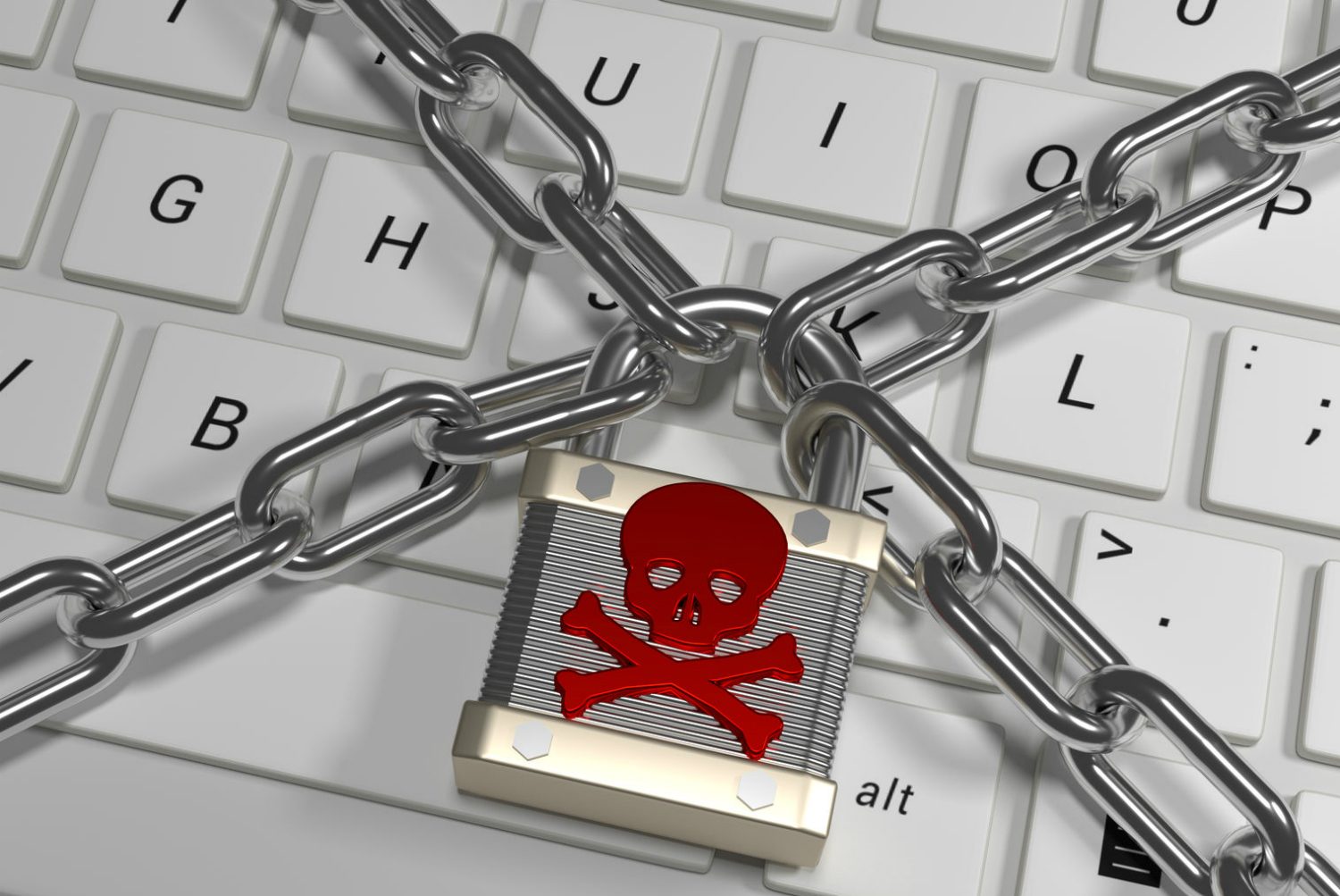 Keyboard locked in a chain-ransomware