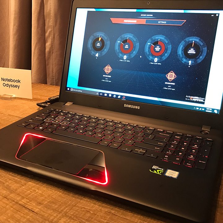 gaudy gaming laptops ces 2017 samsung odyssey 15