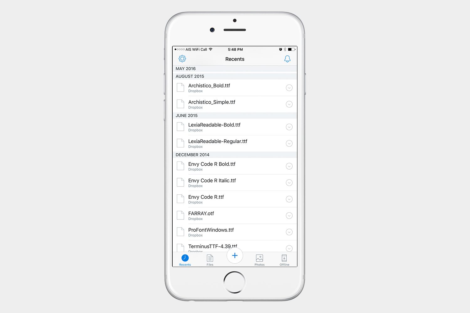 dropbox app ios