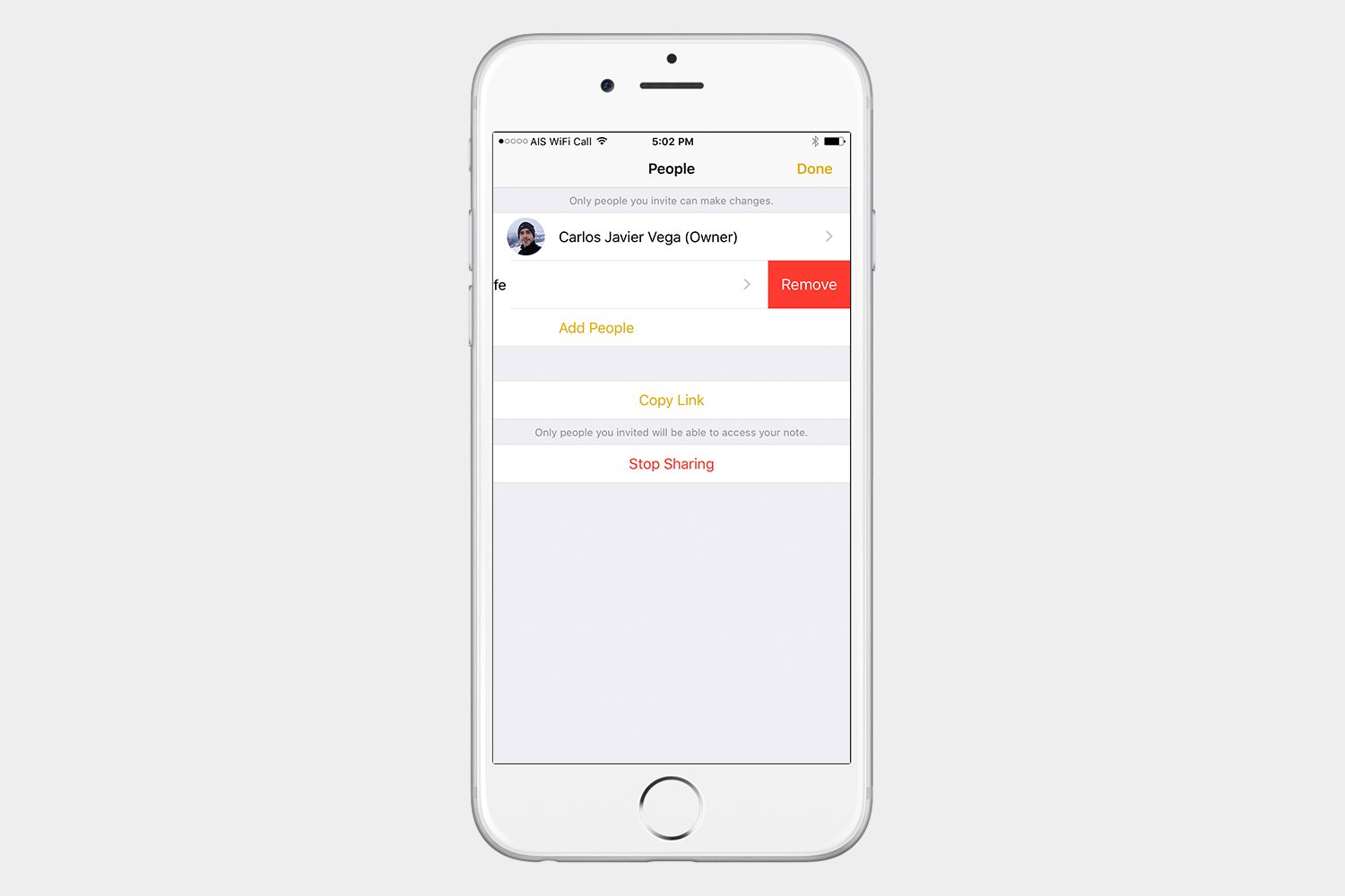 notes collaboration ios stop remove 1
