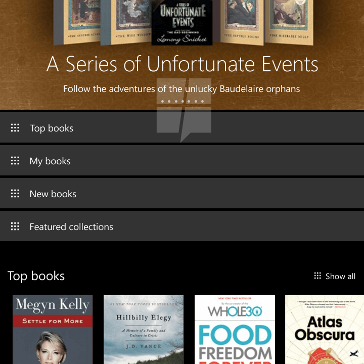 microsoft ebook store news windows 1