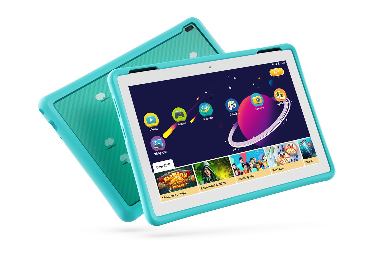 lenovo mwc refresh yoga miix flex tab4 05 hd 10inch with kids bumper blue hero front facing right wifi white