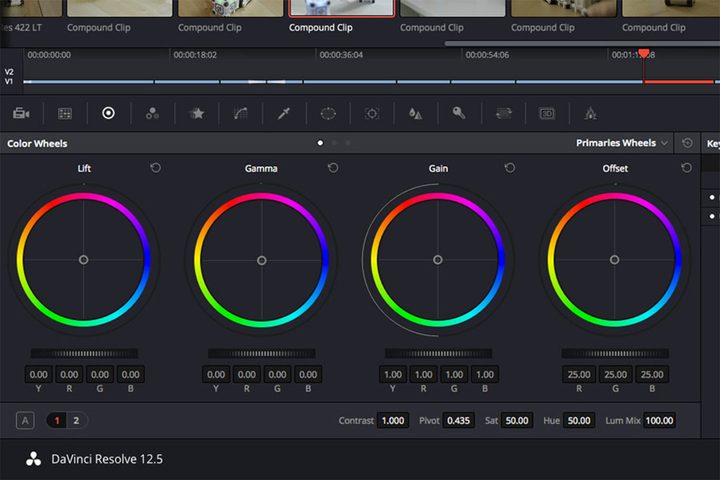 DaVinci Resolve Color Wheels