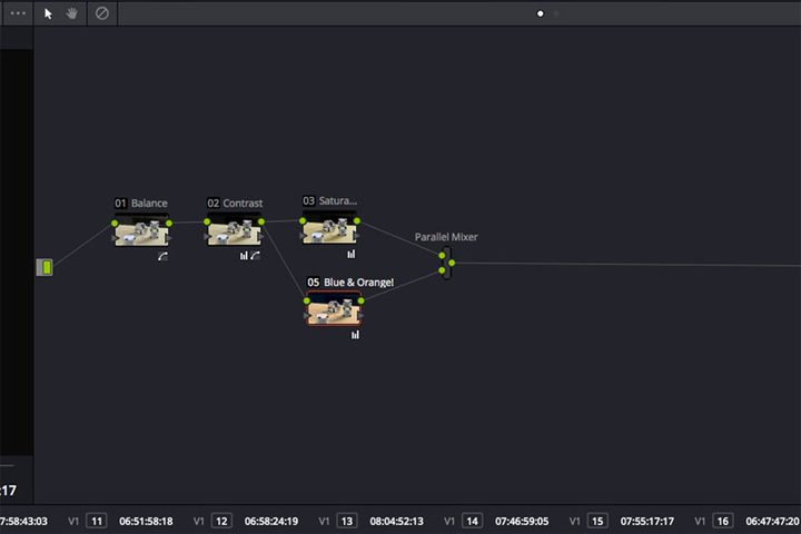 DaVinci Resolve nodes window