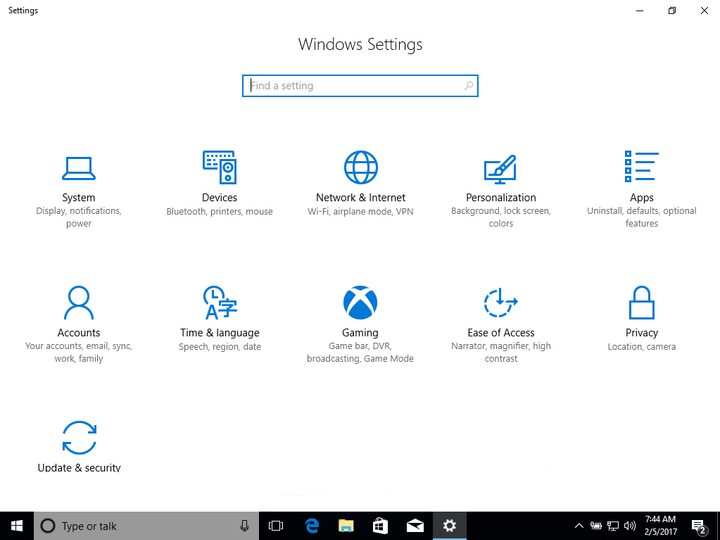 New Settings App