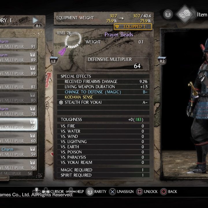 Nioh Items