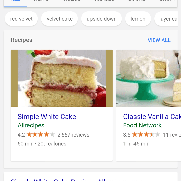 google recipes search